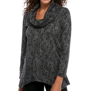 Python Jacquard Cowl Neck Pullover